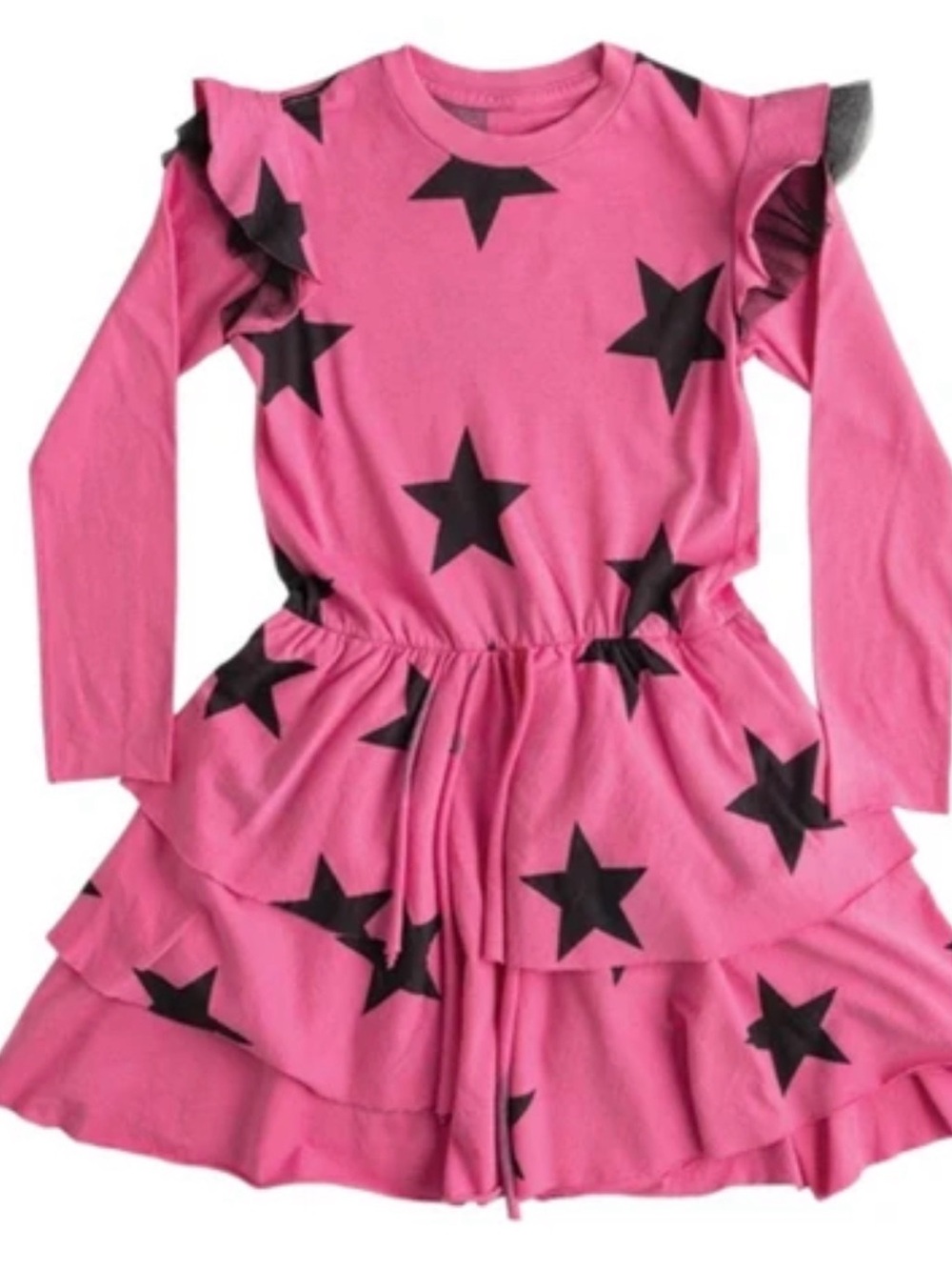 nununu Pink Dress with Black Star Print